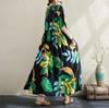 Short Sleeve Plus Size Cotton Vintage Floral New In Dresses for Women Casual Loose Long Summer Dress