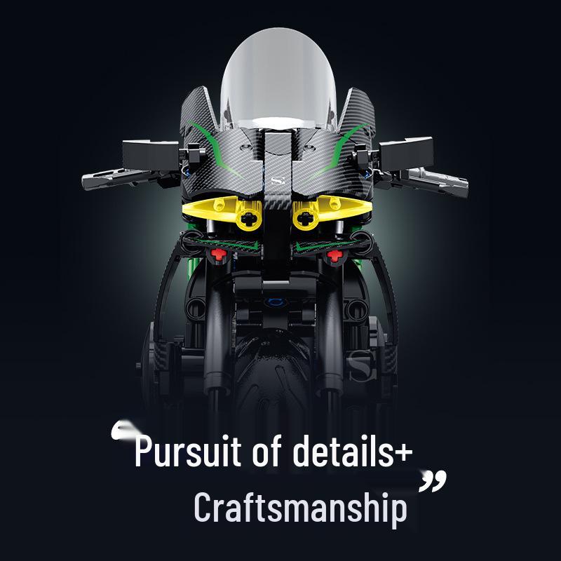 Double High 60501-35 Kawasaki Thunder Duke Motorcycle Building Blocks – Night Road Model Toy with Free Shipping