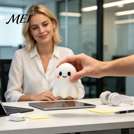 TPR Stress Ball Halloween Bow Ghost Squeeze Toy, Relief Cartoon Sensory Toys Soft Stretchy Party Favors for Adults Kids