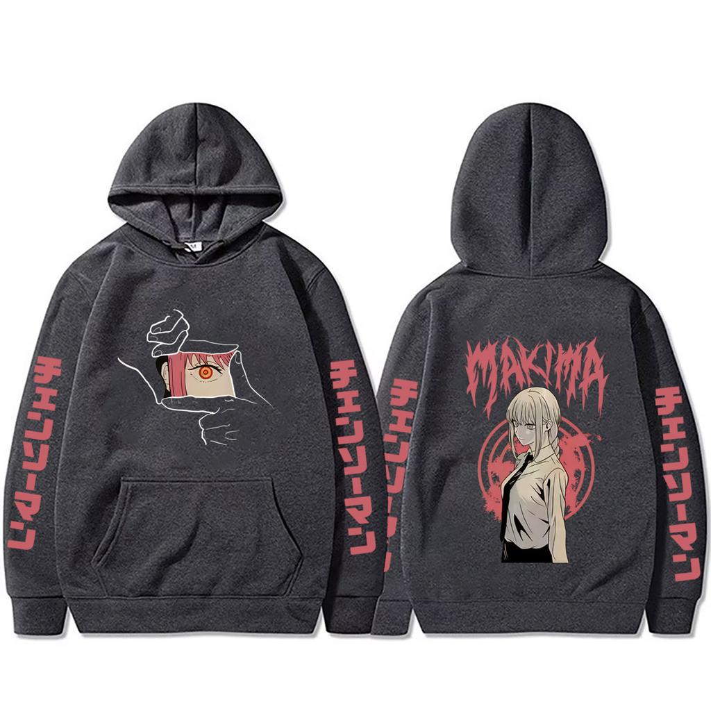 Anime Chainsaw Man Makima Merch Hoodie Men Women Manga Casual Oversized Pullover Hoodies Male Fashion Sweatshirt