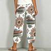 Women Plus Size Floral Printed Loose Cross Hem Cropped Pants