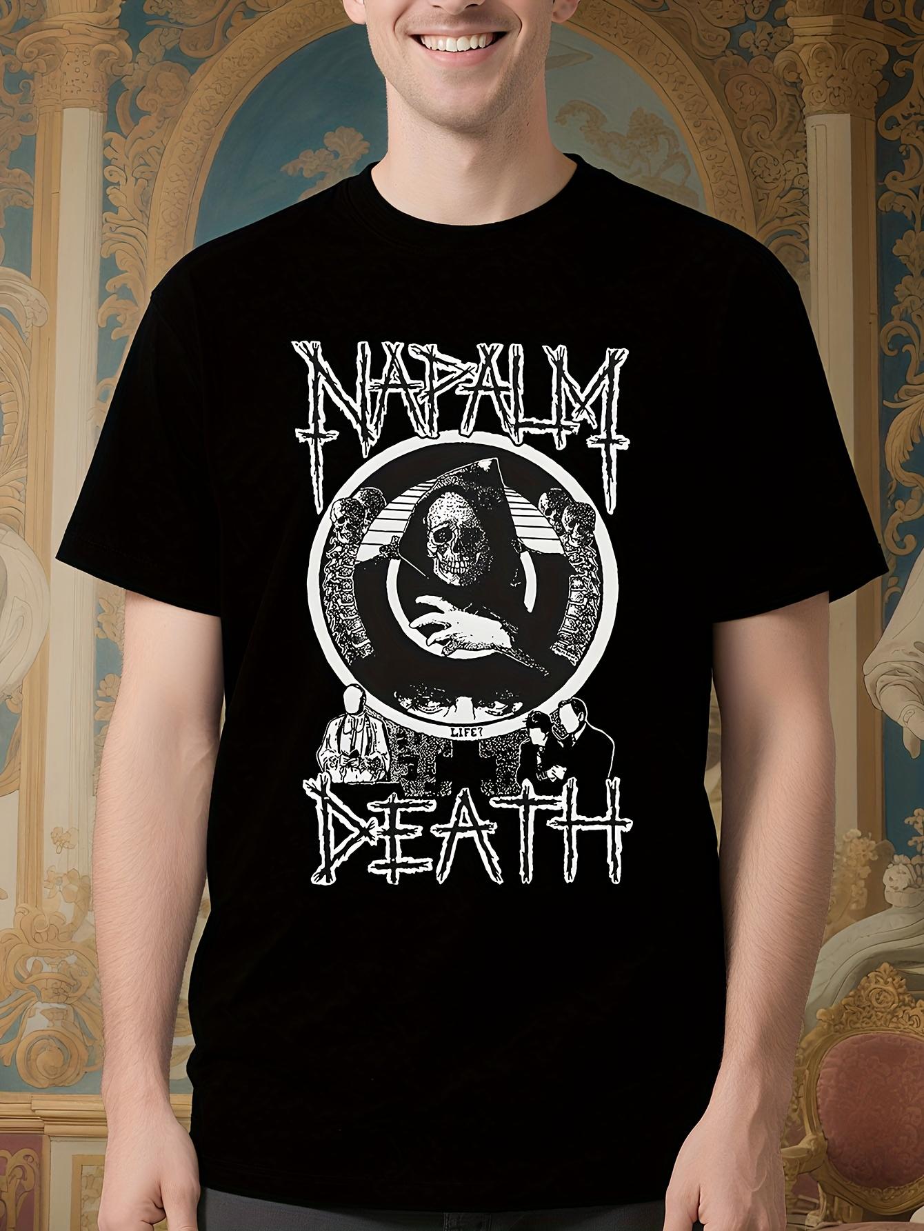 Black Cotton Tshirt with a Unisex Napalm Death Skull Design M