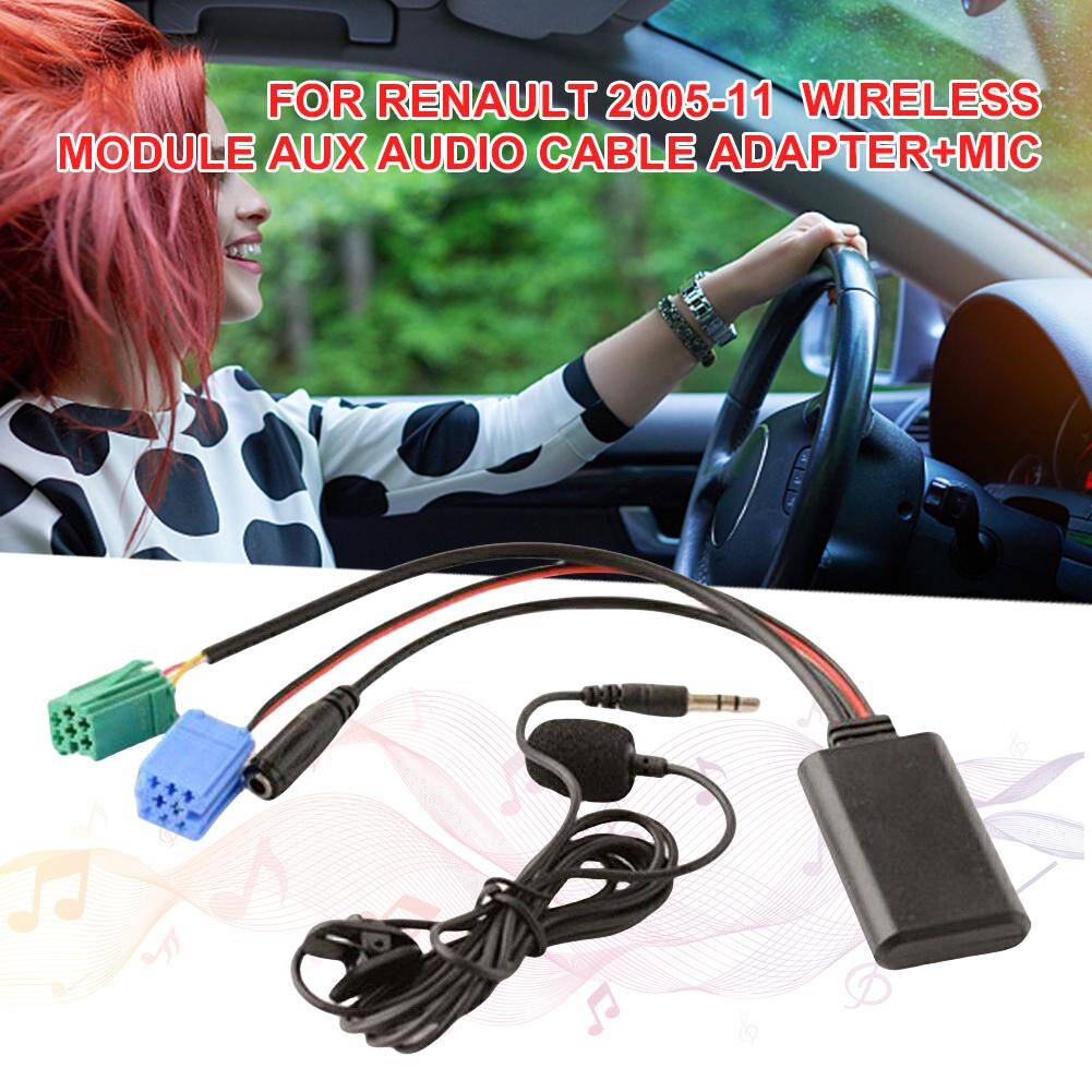 Car BT5.0 Module AUX Cable Adapter with MIC Radio Stereo Handsfree Phone Free Calling Adapter Tool for Renault Update List Radio Radio Accessories 4