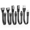 USB2.0 To Type C Data Cable Splitter Up Down Left Right Angle Wire Flat Cord USB C Data Transfer 2A Powe Supply Sync Extend Line