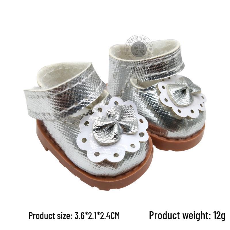 Cotton Doll Princess Shoes for BJD 22cm Dolls - 8 Points Leather, 3.6cm Size