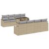 VidaXL Set de canapé de jardin 9 pièces avec coussins Beige Poly Rotin 3348966