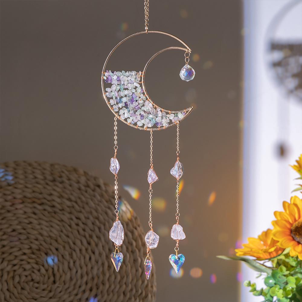 Silver Planet Galaxy Sun Moon Love White Crystal Sun Catcher Pendant Sunshine Prism Ball Garden Decoration Moon companion sun catcher
