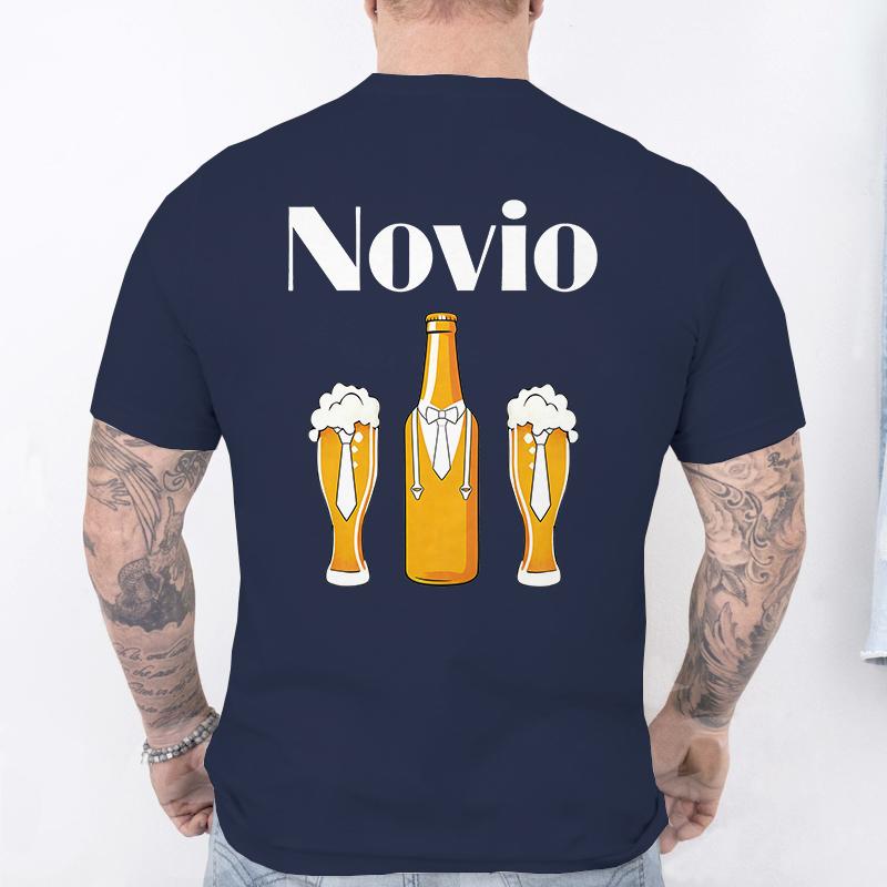 Spanish Unisex Novio Futuro Tees: Back Print Graphic Tops Team Groom Squad Tee 2026 Fashion Bachelor Party Single Farewell T-shirts
