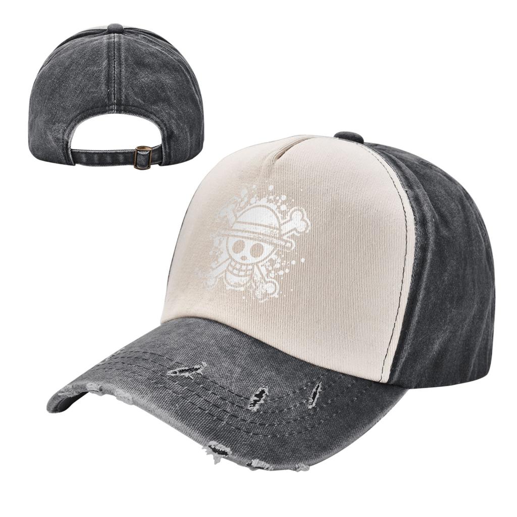 One Piece Straw Hat Baseball Cap Vintage Distressed Washed  Sun Cap Unisex Style Outdoor All Seasons Travel Adjustable Caps Hat