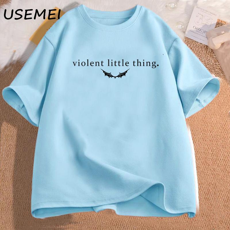 

Violent Little Thing Tshirts Fourth Wing Merch Woman Clothes Dragon Rider Graphic Tees Cotton Tops Aesthetic Womens Clothing 4XL