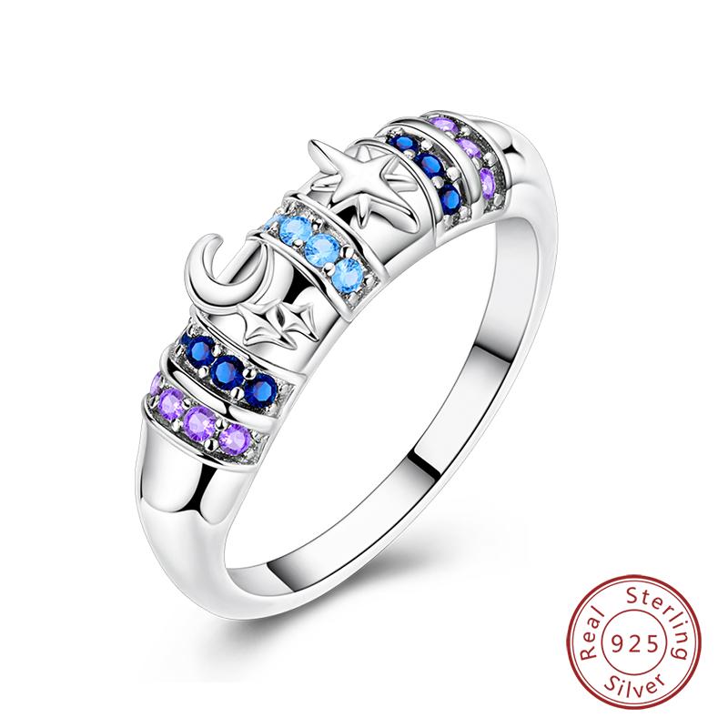 Rings For Women 925 Silver Heart Shaped Cross Crown Rings Sparkling Colorful Zircon Wedding Engagement Jewelry Gifts