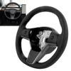 Black Steering Wheel with Button Leather Car Modification Replacement Steering Wheel
