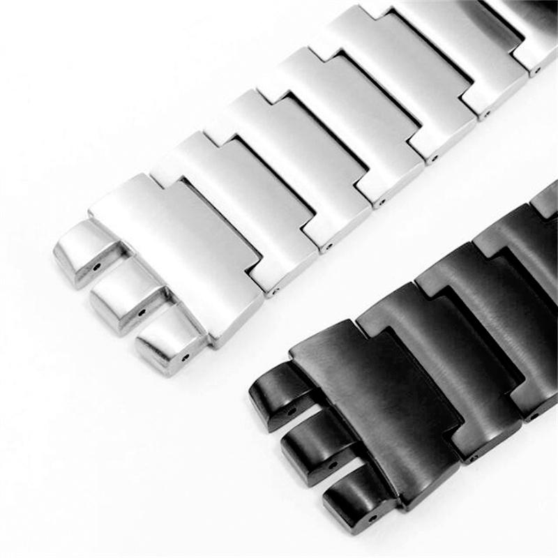 23mm316 Massives Edelstahl-Uhrenarmband Für Swatch YCS YAS YGS IRONY Armband Metall-Armband Silber Schwarz Armbänder