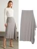 Asymmetrischer High-Waist Midi-Rock im europäischen und amerikanischen Stil - Wintermode