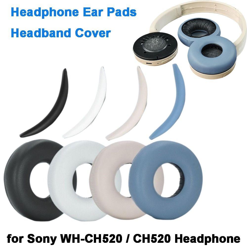 1Pair Protein Leather Headphone Ear Pads for Sony WH-CH520 / CH520 Headphones Repair
