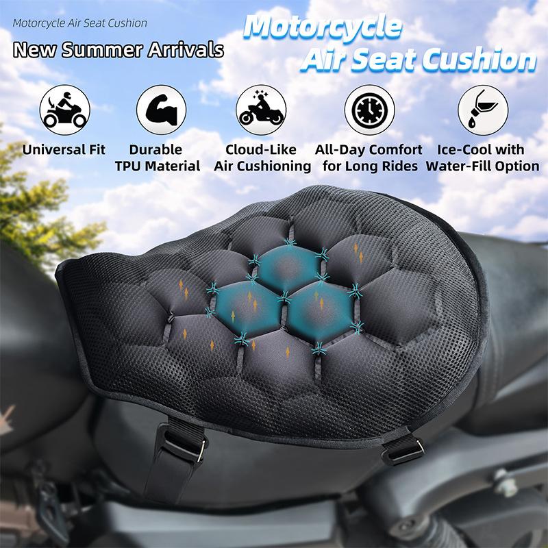 Motorcycle Gel Seat Cushion Motorcycle Seat Cushion 3D Honeycomb Anti-slip Moto Pressure Relief Ride Seat Pad Moto Accessories