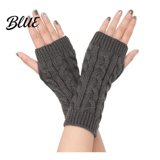 Lightweight Warm Wrist Sleeves Women Ribbed Arm Warmers Stretchy Cable Knitted Fingerless Gloves Winter Gloves Soft Mitten Half Finger for
