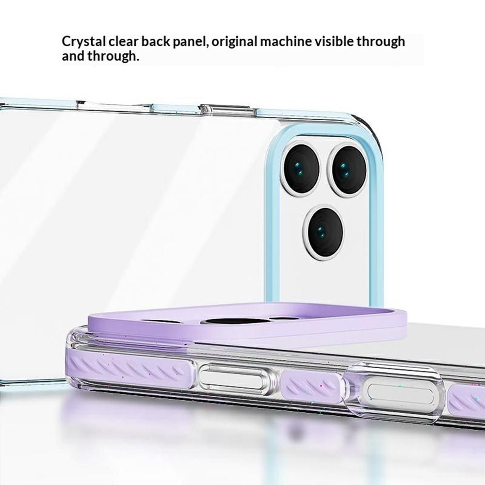 For iPhone 17 Pro Case Anti-Collision TPE + TPU Clear Back Phone Cover Large Camera Cutout