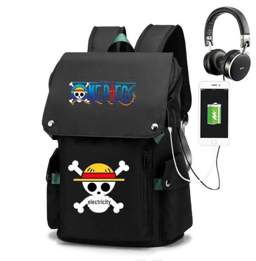 One Piece Luffy Anime Backpack: Large Capacity for Boys and Students (Elementary To High School), Korean Style