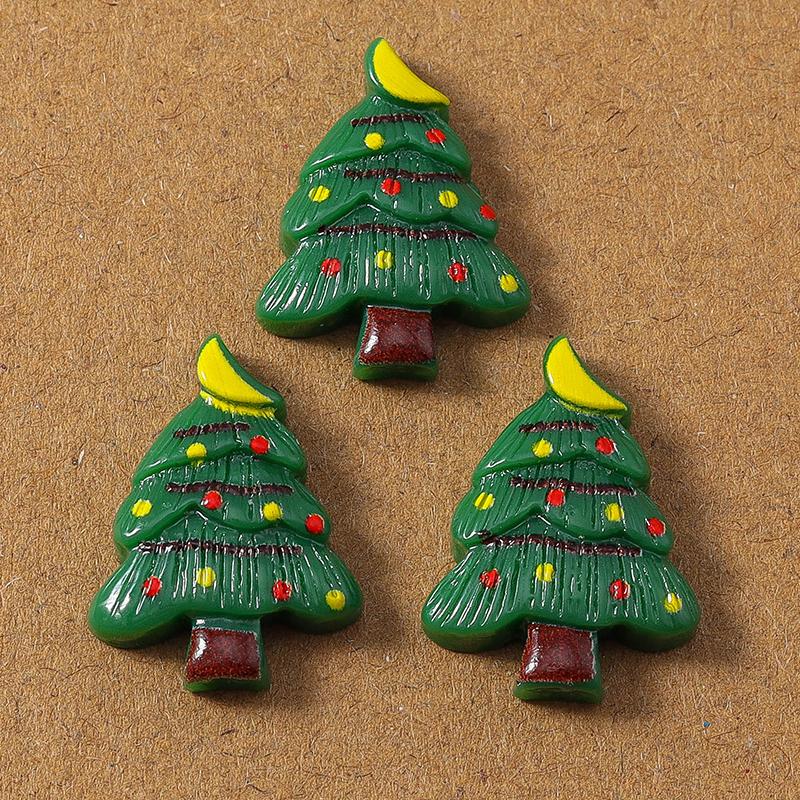 10pcs Resin Christmas Elk Santa Claus Flat Back Cabochon Scrapbook for Jewelry Making DIY Hairpin Brooch Accessories Supplies