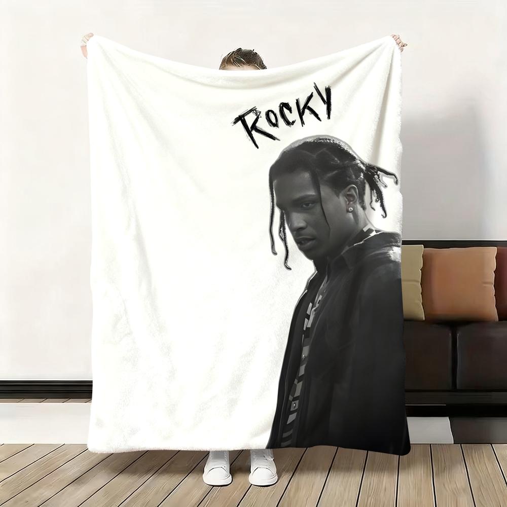 A$Aps R-Rocky A-Asap Throw Flannel Fluffy Soft Blanket Warm Skin-Friendly Throw For Sofa Bed Office Nap Winter