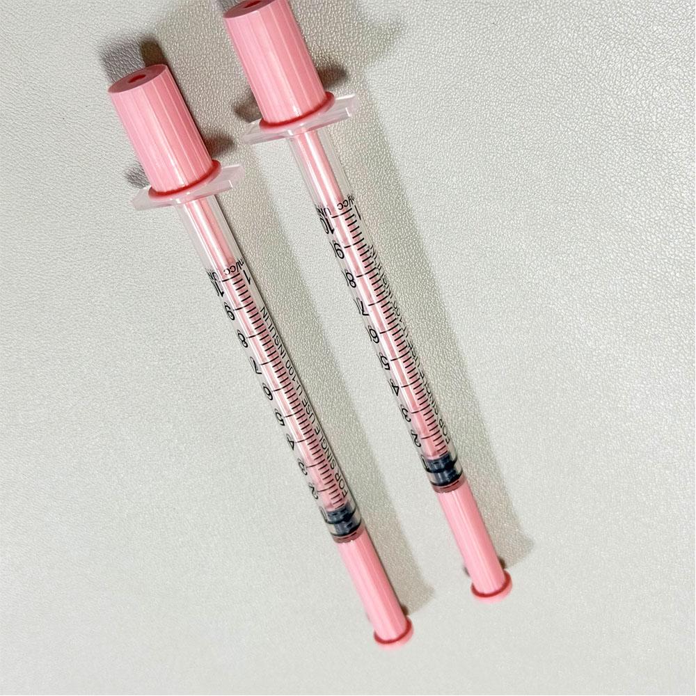 Sterile Veterinary Insulin Syringe Pink 1ml, 100PCS/BOX, 30G 8mm 31G Needle 8mm, Clear Scale Portable Livestock Farm Injection