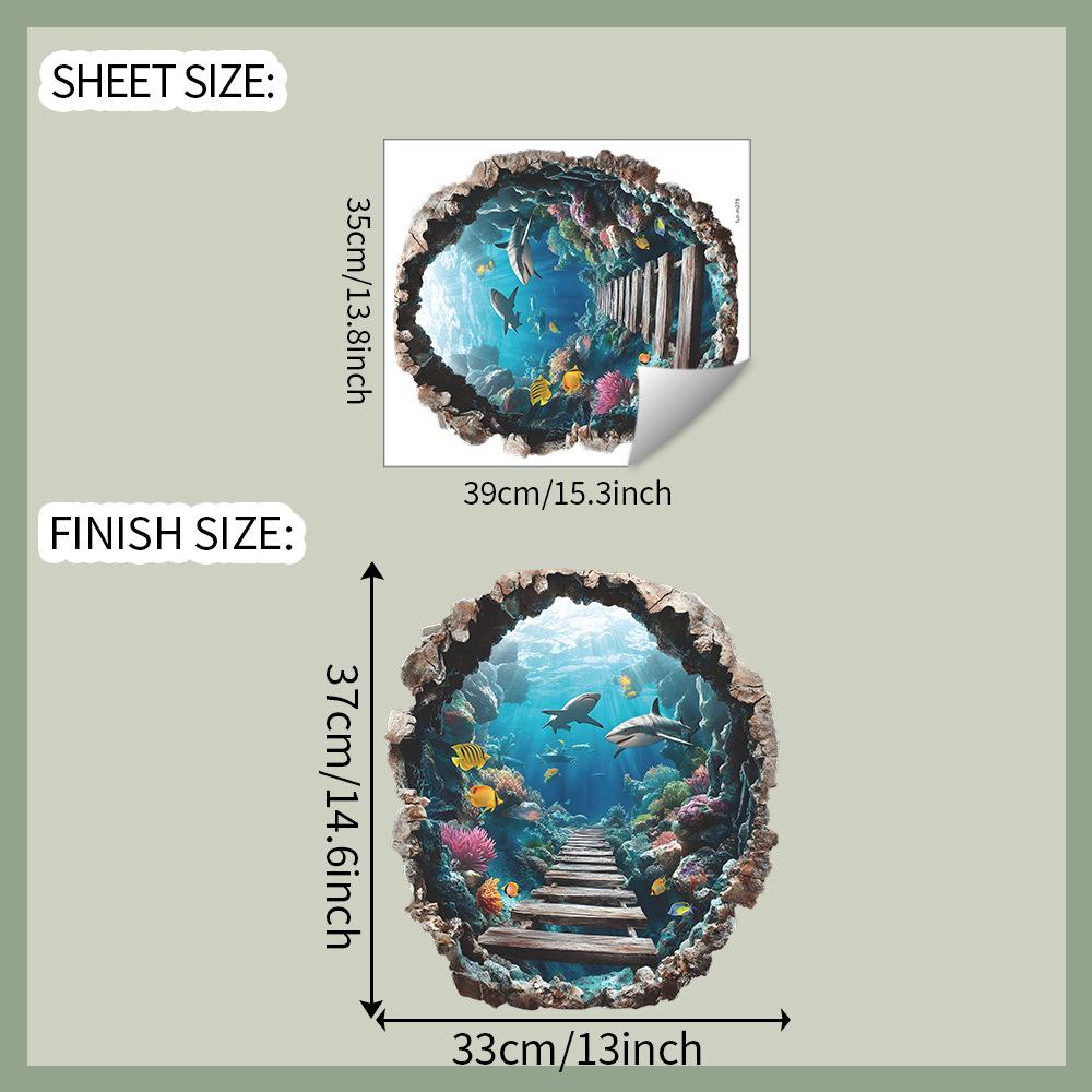 Creative and Serene Underwater World Bathroom Home Background Beautification and Decoration Wall Stickers