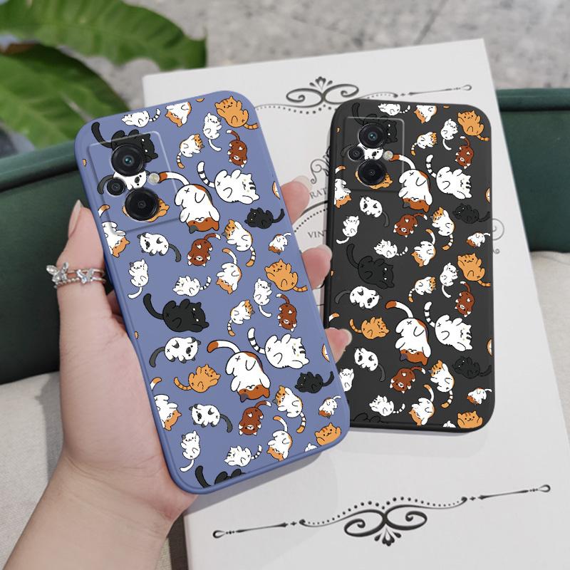Cat Rolling Phone Case For Xiaomi Poco F8 F7 X7 M6 X6 F6 M5 M5S F5 X5 F4 X4 M4 Pro Ultra 4G 5G GT Liquid Silicone Cover