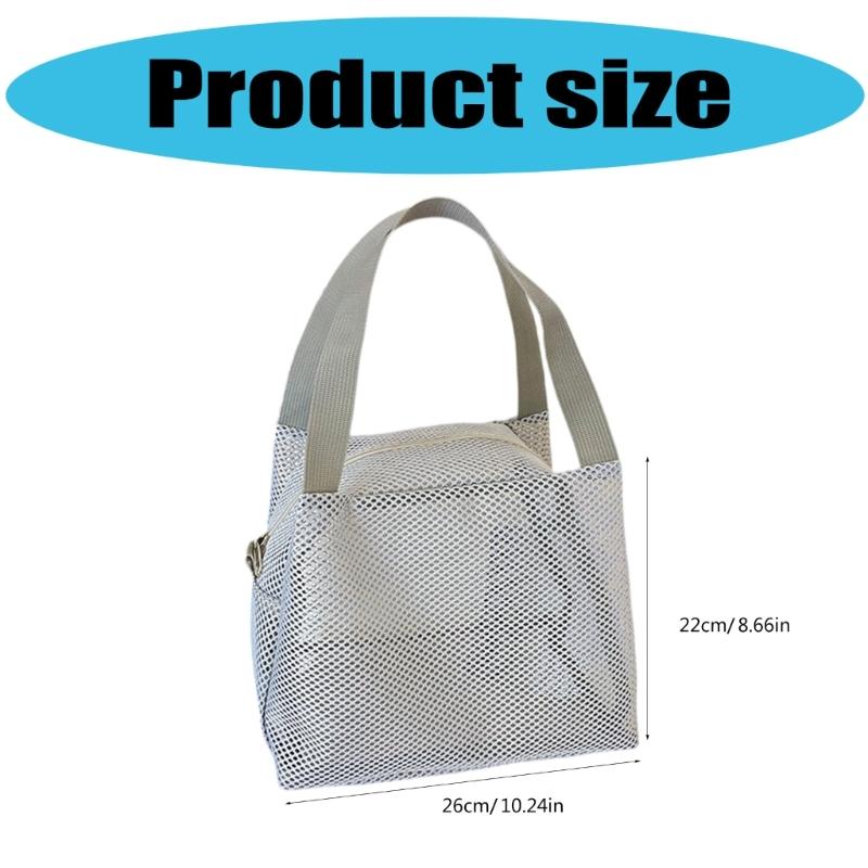 Ventilated Toiletry Organizer Clear Mesh Storage Bag Large Capacity Portable Shower Accessories Holder with Handle