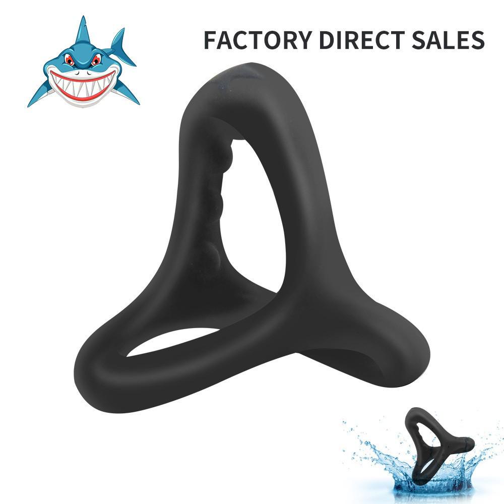 Anneau de sperme en silicone liquide avec tête de requin: Résistance du prépuce chez l'homme. Jouet sexuel pour adulte.