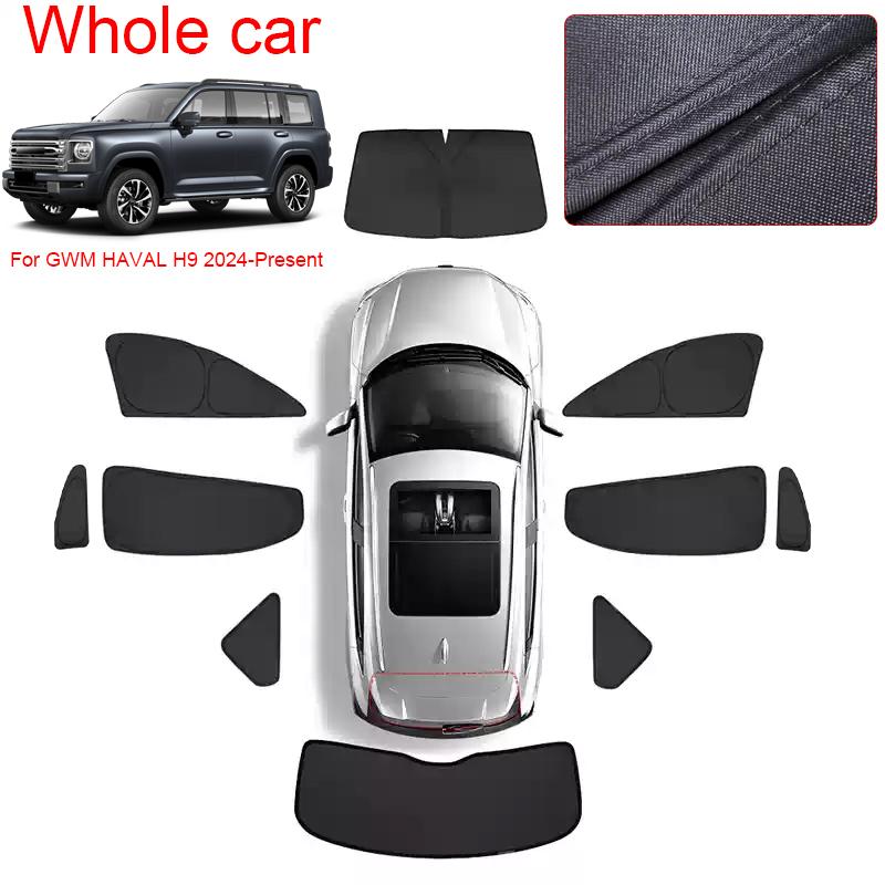 Car Black Windows Privacy Sunshade For GWM HAVAL H9 2015-Present Auto Anti-UV Heat Insulation Protect Cover Interior Accessories