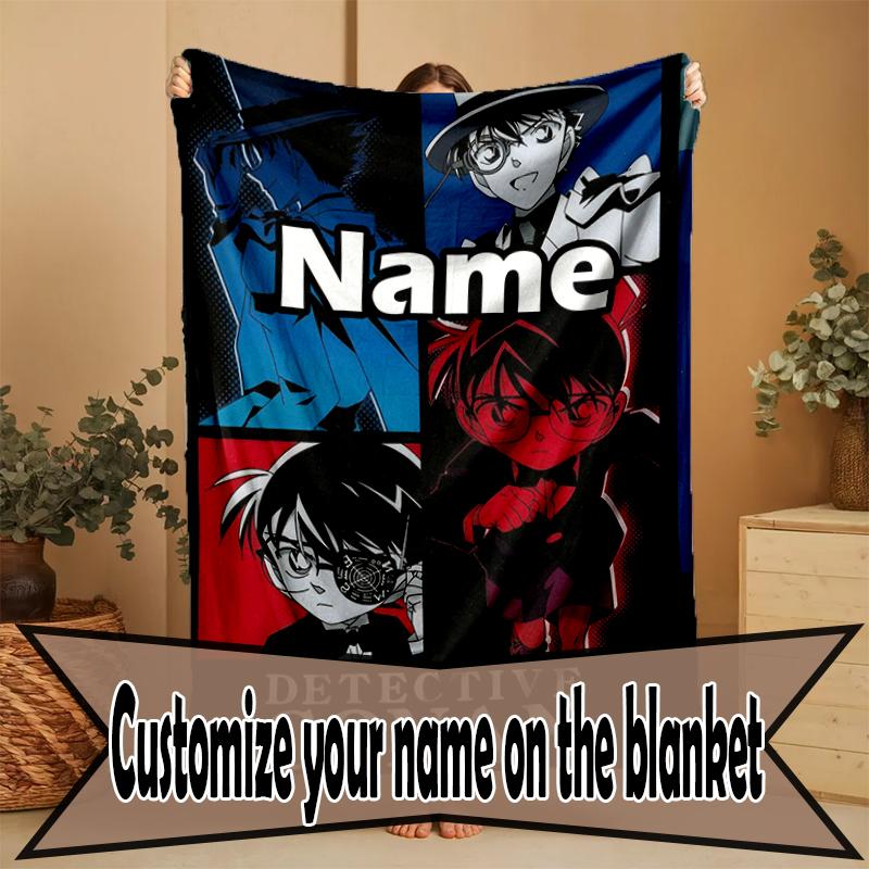 Custom Name Personalized Anime Print Blanket, Home Decor, Bedroom, Sofa, Camping, Couch, Gifts for Birthday Christmas