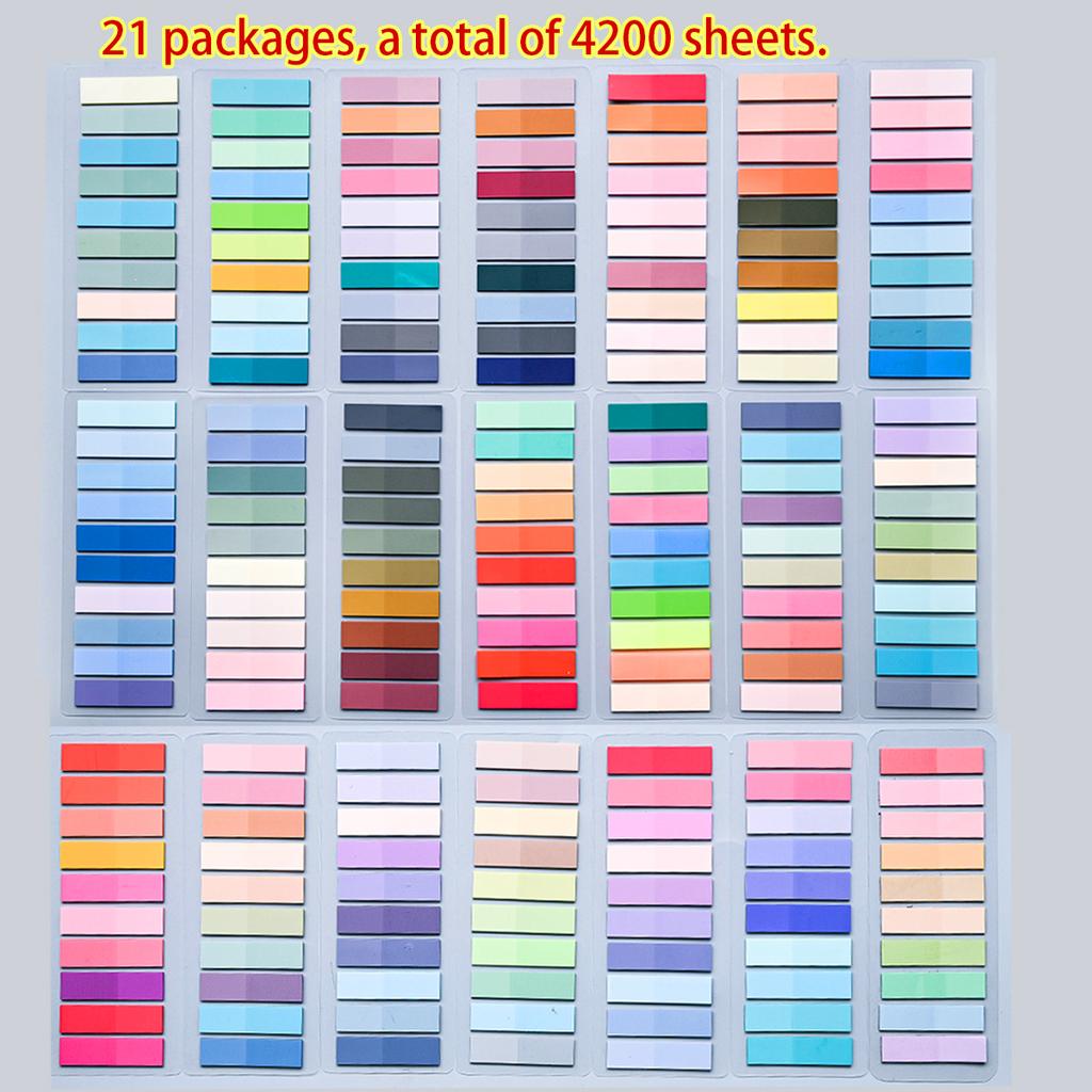 200-4200Pcs Transparent Colorful Index Creative Memo Pads Office School Stationery Self-Adhesive Stickers Sticky Note Pads