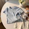 Girls' Casual Lace-edged Short-sleeved T-shirt For Summer, Children's  Cute Top