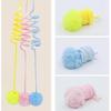 3 Pcs Hanging Fluffy Cat Ball Toys with Bell, Interactive Cat Teaser Retractable Toys Indoor Kitten Chasing and Playing