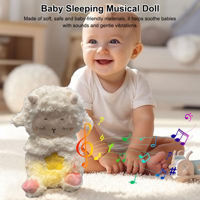 Sound & Light Sweet Sheep Plush Baby Sleep Soother Portable Plush Baby Toy Gifts for Boy Girl