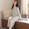 Pajamas women's spring, autumn and winter new pure cotton long-sleeved fashion plaid high-end cotton beautiful loungewear can be worn outside