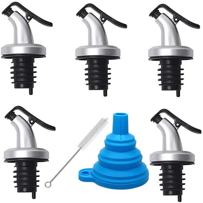 

Носик для оливкового масла Диспенсер для масла и уксуса Наливные носики с крышкой для легкого закрывания, Идеальный выбор для бутылки оливкового масла серебряный