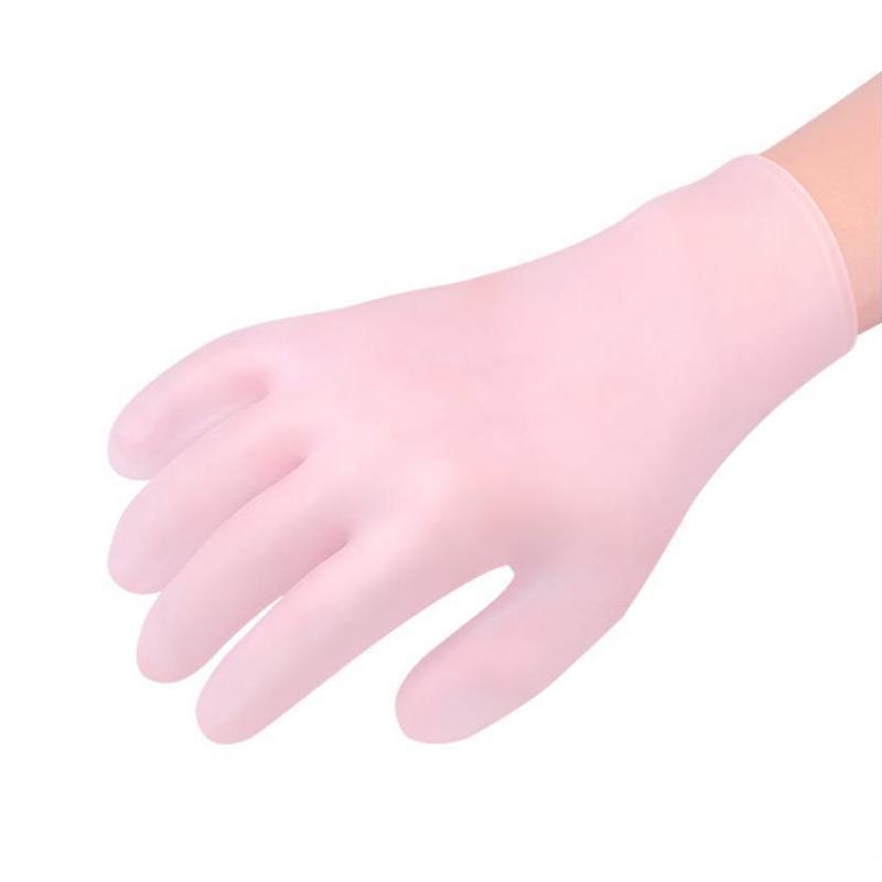 

1 Pair Hands Care Gloves Moisturizing Silicone Skin Care Hand Protectors Anti Cracking Spa Home розовый