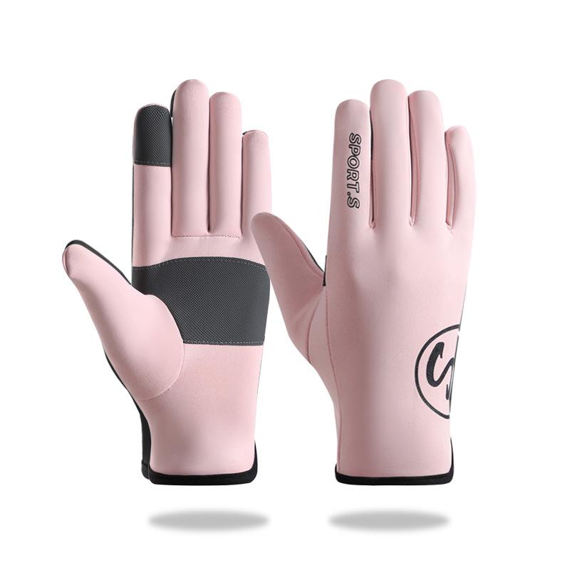 New Outdoor Cycling Gloves for Couples Winter Sports  Windproof  Waterproof Fleece Warm Touch Screen  Warm Fleece