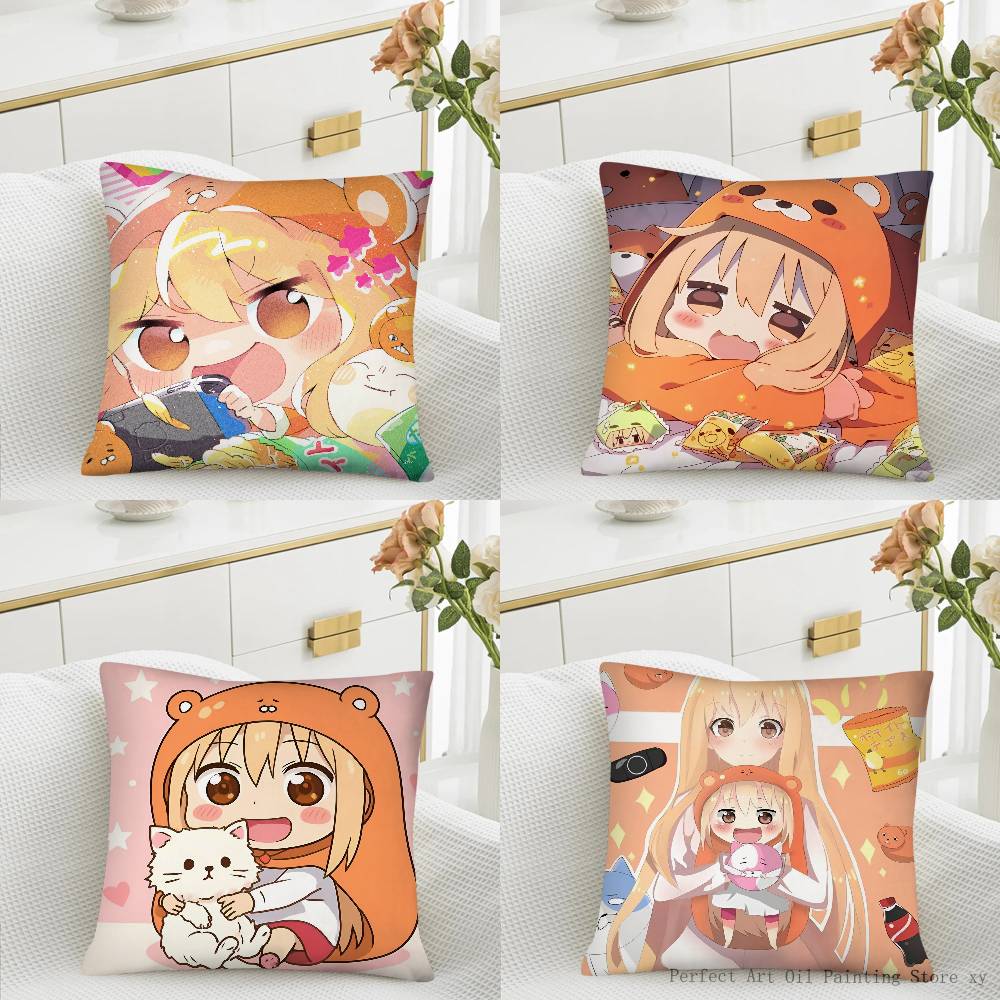 Anime Himouto Umaruchan Pillow Case Fashion Square Pillowcase Bedroom Sofa Room Ins Decoration Leisure Cushion Cover