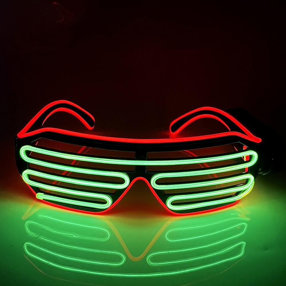 Wireless LED Glowing Glasses Double Colors Luminous Glasses Fluorescent Glasses  Club Props