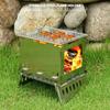 Portable Camping Tent Stove Outdoor Wood Fire Heater Quick Assembly Backpacking Hiking Stainless Steel Burning Stove Camping