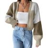 Women's Versatile Colorblock Casual Striped Long-sleeved Knitted Sweater Jacket