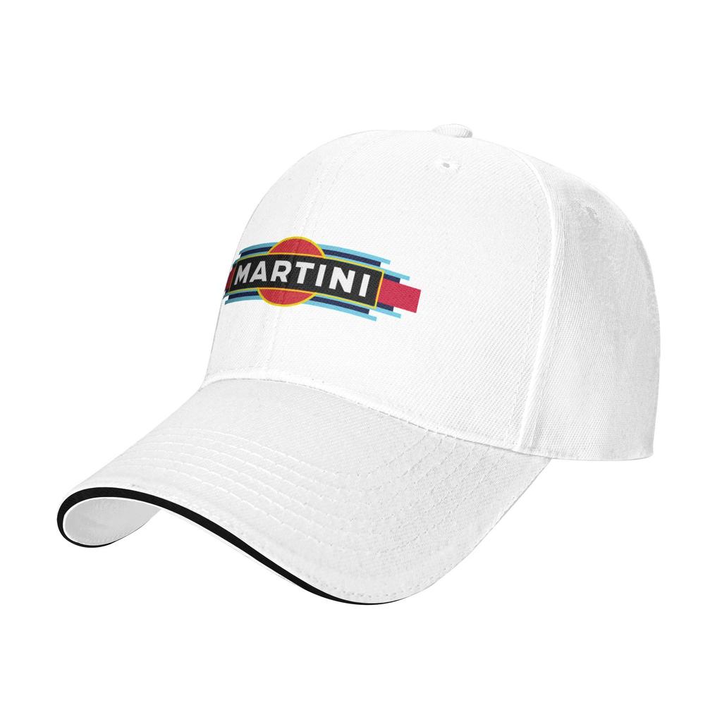 Fashion Martini Racing Stripes Curved Brim Baseball Cap Fishing And Camping Hats For Women