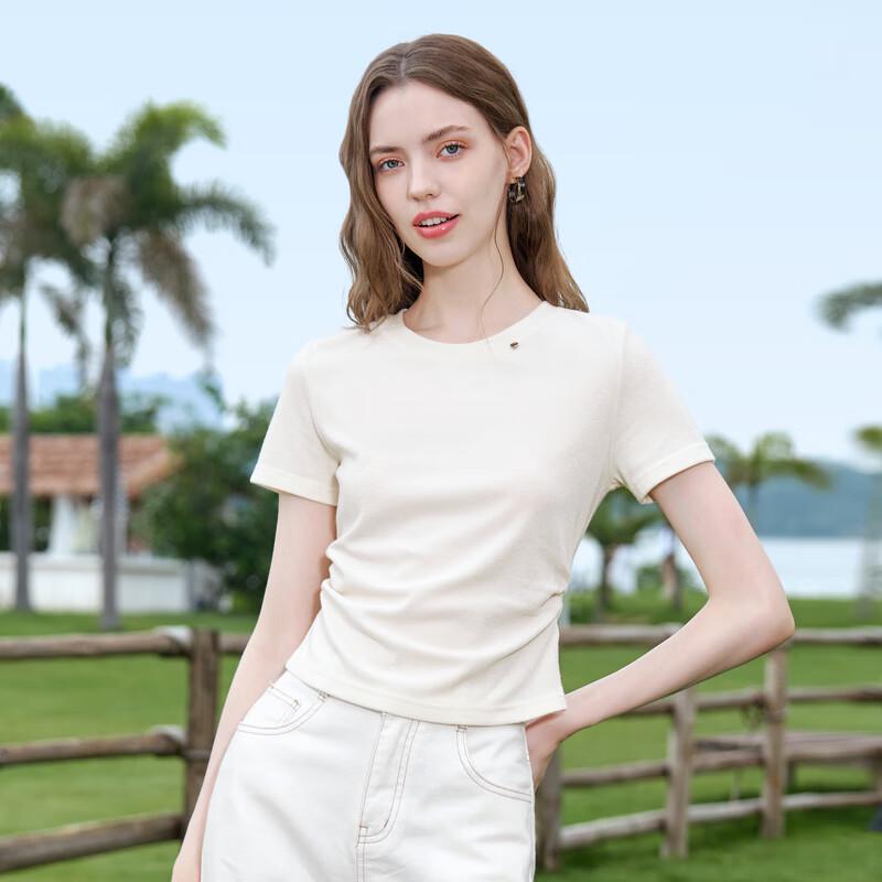 Betu Women's Summer Pleated Short-Sleeve T-Shirt