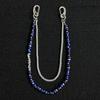 Meier Blue mist broken silver double-layer trouser chain, niche high-end belt, handmade beaded waist accessories
