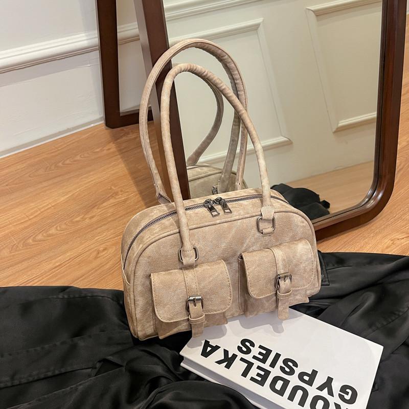 Ielgy Large-Capacity Bag Autumn Winter One-Shoulder Commuter Boston Bag