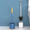 Toilet Brush with Extended Anti-Slip Handle And Hanging Hole, Arc-Shaped Soft Bristle Head Bathroom Cleaner for Deep Cleaning
