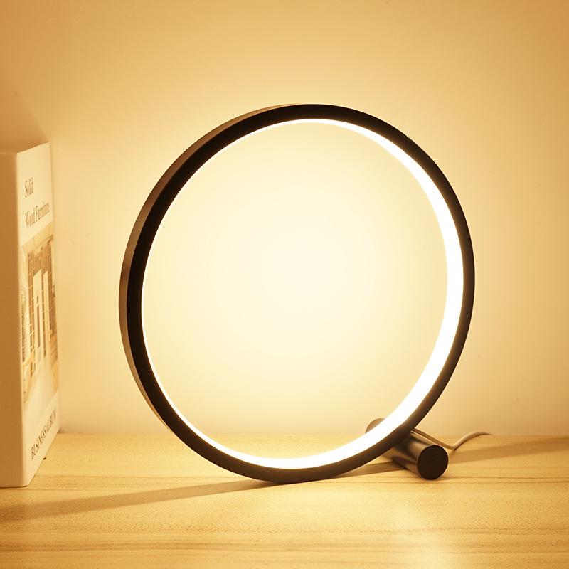25cm Circular Desk Lamps Led Table Lamp Bedroom For Living Room Black White Dimmable Touch Sensing Bedside Night Light Decoration 6w Warm At Affordable S Free Real Reviews 25cm Circular Desk Lamps Led Table, Table Lamp For Bedroom White
